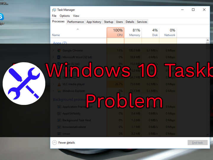 fix Windows 10 Taskbar Not Working issue