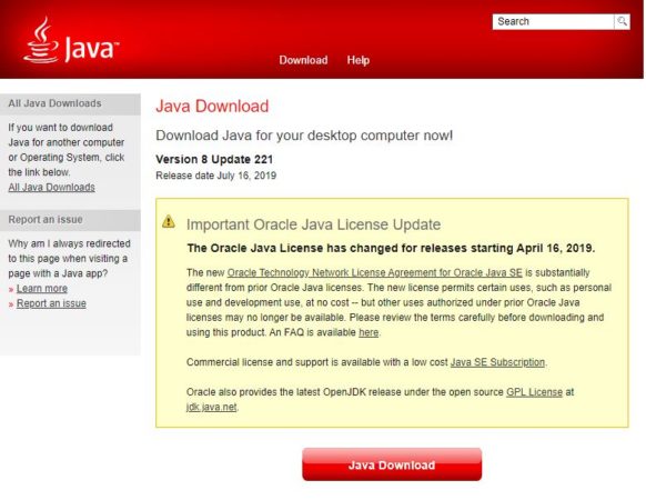 java windows 10 PC