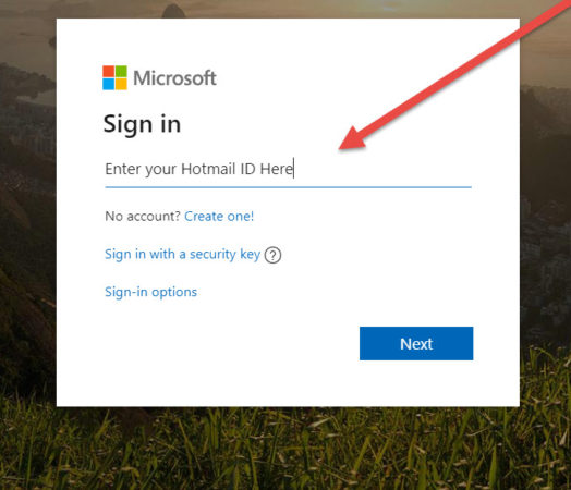 In hotmail sign