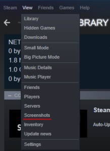 Access Screenshots Option in Steam