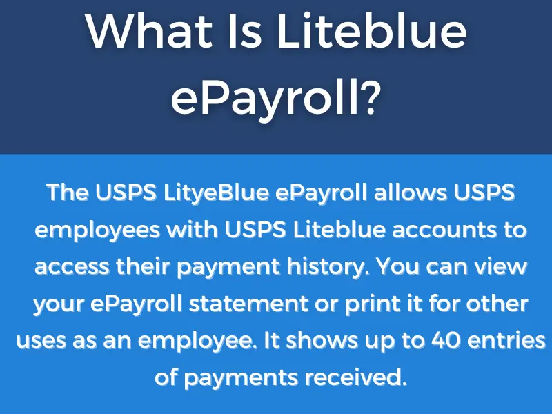 USPS Liteblue ePayroll